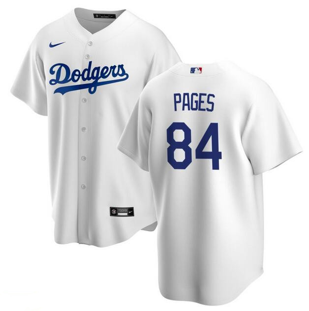Men's Los Angeles Dodgers #84 Andy Pages White Cool Base Stitched Baseball Jersey